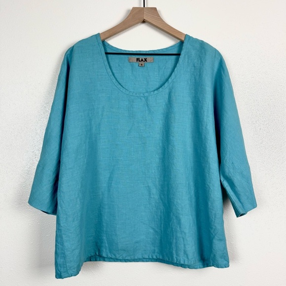 Flax Tops - Flax Blue 3/4 Sleeve Top